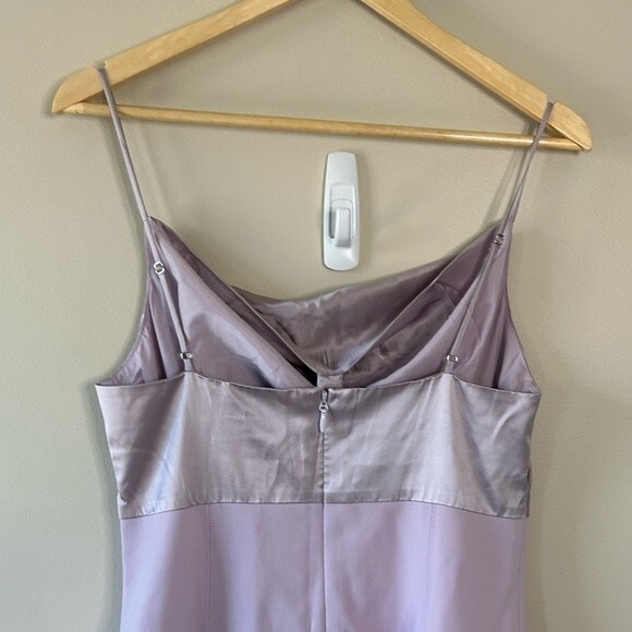 Cinq a Sept Karina Cowl Neckline Silk Satin Mini Dress in Lilac Size 10 - Picture 8 of 11